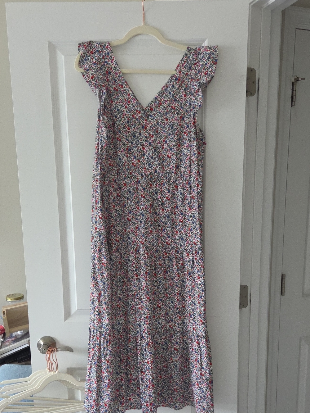 Floral Ruffle Sleeve Midi Dress